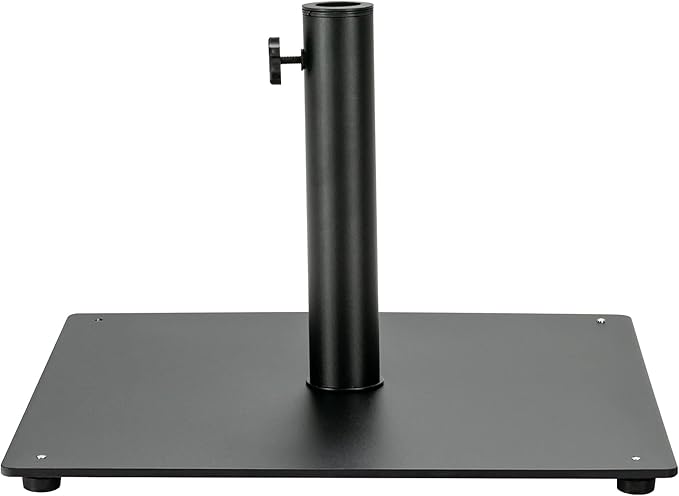 Giantex Square Umbrella Base, 36 LBS Steel Heavy Duty Patio Market Umbrella Stand with 2 Adapters, 20 Inch Outdoor Plate Stand with Adjustable Foot, Suitable for Backyard, Deck, Poolside, Patio