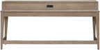 Liberty Furniture Brentwood Console Bar Table with AC, USB Charging Station for Living Room - Sandstone Oak Wood