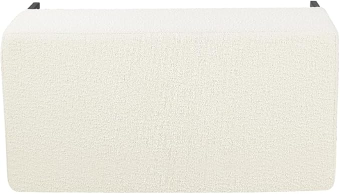 HomePop Upholstered Storage Bench with Metal Leg|Homepop Home Décor|Bench with Storage for Living Room & Entryway - Cream Boucle