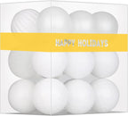 White 3.2" Large Christmas Balls - Christmas Tree Decoration Ornaments Shatterproof Hanging Balls for Birthday Halloween Holiday Wedding Decorations Set of 18pcs