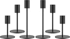 Set of 6 Black Taper Candle Holders Candlestick Holders, Decor Candle Stick Candle Holder for Table or Mantel Centerpiece, Wedding, Dinning, Party Home Decor