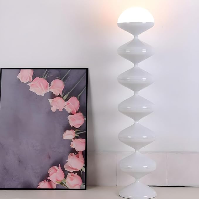 CraftThink Modern Floor Lamp, 47-Inch Height Corner Lamp with Acrylic Bowl Shade, Tall Lamp Standing Lamp with Foot Switch for Bedroom Reading Living Room, Bulb Included (White, 3 Color Light)