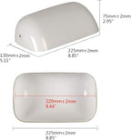 FIRVRE White Banker Glass Lampshade,Desk Lamp Replacement Cover("8.85 IN " L "5.11 IN" W "2.95 IN" H)