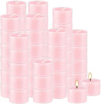 Rose Scented Candle Tealight Candles in Clear Cup, 8 Hours Consistent Smkless Clean Burning, Great for Valentine's Day Holiday, Wedding, Spa, Emergency and Home Decoration（Pink，50 Pack）