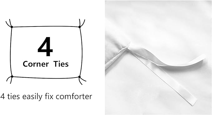 Amazon Basics Lightweight Microfiber 3 Piece Duvet Cover Set with Zipper Closure, King, Bright White, Solid