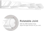 Ralbay Modern Chrome Bathroom Lights with 5 LEDs - Acrylic Finish Over Mirror, Natural White Light