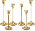 Candlestick Holders Taper Candle Holders - Gold Candlestick Holder Set of 6 Candle Stick Holders kit Classic Decorative Candle Stick for Christmas, Wedding, Party, Dinner Tables,Home Décor