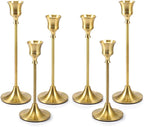 Candlestick Holders Taper Candle Holders - Gold Candlestick Holder Set of 6 Candle Stick Holders kit Classic Decorative Candle Stick for Christmas, Wedding, Party, Dinner Tables,Home Décor