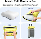 Cushion Lab Travel Deep Sleep Pillow – Compact Memory Foam Neck Pillow for Sleeping, Portable Pillow for Hotels, Camping, Side & Back Sleepers, On-The-Go – Spark