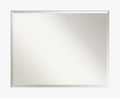 Amanti Art White Wall Mirror 27x33 Basic White Rectangle Bathroom Mirror for Wall Decor Living Room, Large Casual Wood Frame, Hangs Horizonally and Vertically, Bathroom Decor, Beveled Edge