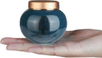Ceramic Small Urn for Human Ashes Keepsake Mini Decorative Urn with Metal Threaded Lid Secure Seal for Adult or Pet Ashes - Green