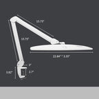 Neatfi Elite HD XL Desk Lamp with Clamp, 1600 Lumens, 22-Inch Wide Head, Non-Polar Dimming, 84 SMD LEDs, 6500K, Task Light for Home, Office, Study Room (Non-CCT with Clamp, White, 22 Inches)