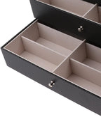 Large Capacity Sunglasses Storage Box Three-Layer 18 Digit Glasses Eyeglass Watch Display Case Organizer