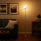 Floor Lamp, 30W/2600LM Bright Floor Lamp with Remote Control, Stepless Adjust Color Temperatures & Brightness, Torchiere Standing Lamp for Living Room Bedroom Office (Brushed Nickel)