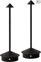 Arrrow LED Cordless USB-C Re-Chargeable Desk Lamp, 5200mAh Battery Operated with 3 Color Temperature 2700K-3000K-3500K and Fingertip Touch On/Off Plus Dimming in Black (Pack of 2)