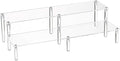 BYCY 2 Tier Clear Acrylic Display Stand Cupcakes Holder, Dessert Display Riser for Great Event, Birthday Party, Wedding Party ( 1 Pack - 16" X 6.9" X 4.25" )