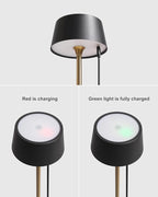DAWALIGHT Cordless Lamp 4000mAh Rechargeable tbale lamp LED Desk Lamp Stepless Dimming Black and Gold Battery Operated Portable Cordless 2700K Gold Base