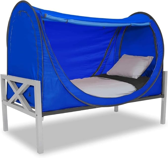 Privacy Pop up Eclipse Bed Tent Bed Drapes (Blue, Twin)