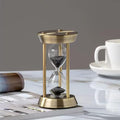 Sanduhr 15 Minuten,Hour Glass,360°-Drehung Metal Vintage Hourglass,Hourglass Decor,for Home Decoration Office Desk Wedding Party Decor Kitchen Timer (Black Sand)
