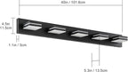 Bathroom Vanity Lighting Fixtures Over Mirror (5-Light, 40-Inch) Dimmable Modern LED Bathroom Wall Lighting Fixtures, Matte Black (3000K/3500K/4000K/5000K/6000K)