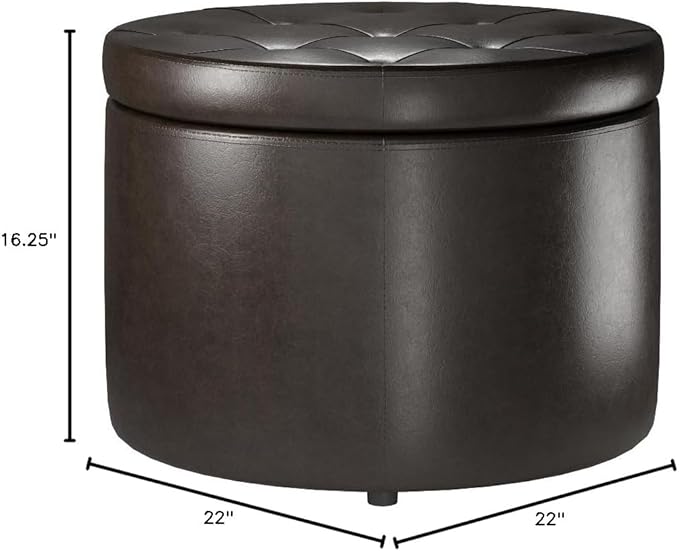 Convenience Concepts Designs4Comfort Round Shoe Ottoman, Espresso