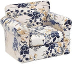 KRFOONN 2 Piece Chair Covers Printed Sofa Covers Couch Covers Washable Armchair Sofa Couch Slipcover Furniture Protector with Elastic Bottom for Living Room (Armchair, 27), Small