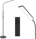 Dimunt LED Floor Lamp, 15W Bright Floor Lamps for Living Room with 1H Timer, Dimmable 3000K-6000K Colors & Brightness Standing Lamp with Remote Push Button, Reading Floor Lamps for Home Office- Grey