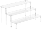3 Tier Clear Acrylic Display Stand for Perfume, Cosmetics & Cupcakes