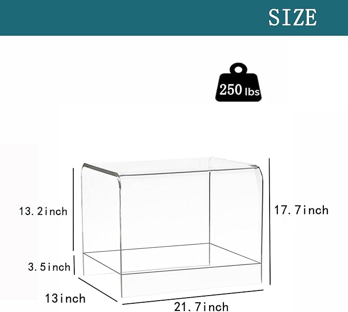 21" Acrylic Shower Stool with Storage Shelf - Waterproof Bath Bench for Spa & Shower, Heavy-Duty Seating (Holds 400lbs) - Ideal for Shaving Legs & Organizing Items