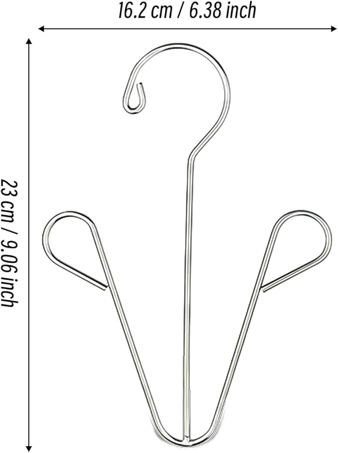 4PCS Shoes Hanger,Stainless Steel Hanger,Multi-Functional Shoe Rack with Double Hook Design, Shoe Drying Rack for Dehumidifying Hanging Leather Shoes (Silver B)