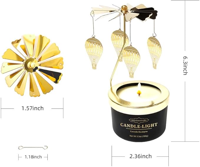 Kelly's Custom Candles, Balloon Candle Birthday Gift for Mom,Girlfriend,Unique Easter Gifts for Sister, Wife and Mother in Law,Rotatable Aromatherapy Candles Gift for Women.