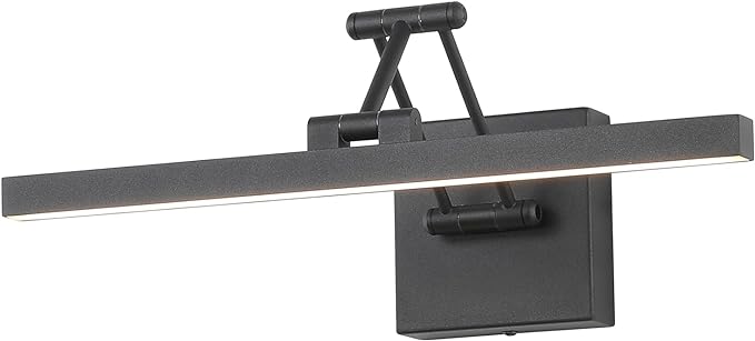 Hard-Wired Picture Light Dimmable LED Picture Lights for Paintings 15.7" Inch Black Metal Body Wall Pictures with Adjustable Swing Arm Art Display Lamps 7W 3000K Warm White Book Light