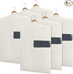 Aliceset Cotton Garment Bags for Hanging Clothes, Canvas Suit Bags for Clothes Coats Jackets Shirts Closet Storage Travel Gusseted Hanging Garment Cover(6 Pcs,32 Inches)