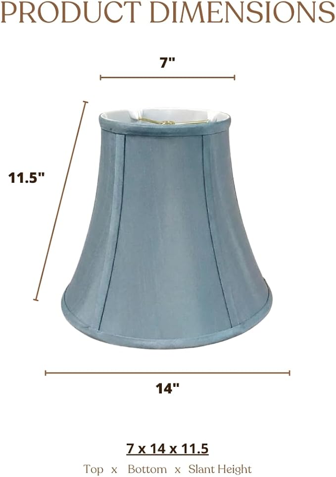 Royal Designs, Inc. BSO-704-14BLU True Bell Basic Lamp Shade, 7 x 14 x 11.5, Blue
