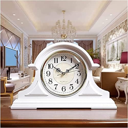 Silent Battery Operated Mantel Clock - Elegant Decorative Timepiece for Living Room, Office, Kitchen, and Shelf Idea for Home Décor