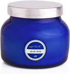 Capri Blue Scented Candles - Soy Candle Wax Blend - Jar Candles - Blue Candle Gifts for Women & Men - Luxury Candles for Home Scented with Citrus, White Musk & Patchouli - Blue Jean (8 oz)