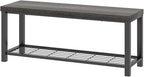 FOLUBAN Industrial Shoe Storage Bench for Entryway Hallway, Rustic Indoor Shoe Rack Bench Seat for Living Room Bedroom, 43.3 Inch Dark Gray