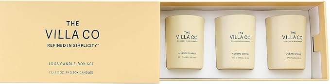 3 Candle Luxe Box Gift Set | Ocean Stone | Lavender Ember | Coastal Santal | 3.5oz Each | Poured in The USA |