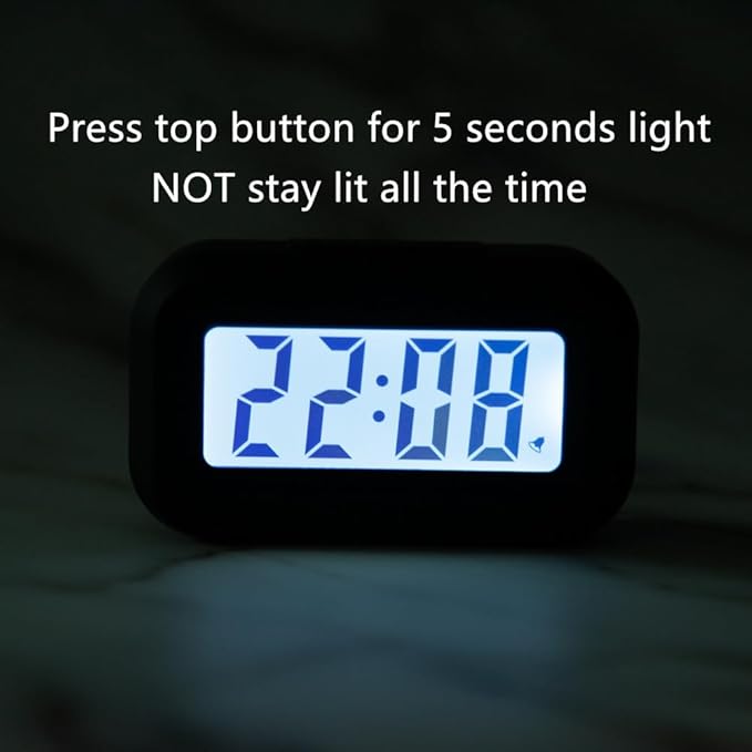 FAMICOZY Small Digital Travel Alarm Clock,Simple Operation,Easy to Read,Ascending Alarm,12/24Hr,Snooze Soft Light for Bedside,AAA Battery Operated,Black