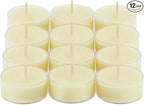 PartyLite Set of 12 Tea Lights Candles, Sweet Baked Pears and Ground Almonds Scent, Aromatherapy Scented Candles Gift Set, Up to 4 to 6 Hours Burn Time