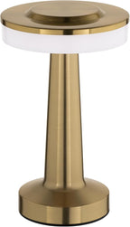 Radiance LED Cordless USB-C Re-Chargeable Desk Lamp, 5200mAh Battery Operated with 3 Color Temperature 2700K-3000K-3500K and Fingertip Touch On/Off Plus Dimming in Satin Brass