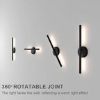 Aipsun Black Wall Sconce Rotatable 360° LED Black Wall Light Fixture for Bedroom Living Room Hotel Hallway Corridor Warm White 3000K