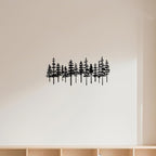 Jidecor Metal Pine Tree Wall Art Decor Nature Home Decor Cedar Trees Metal Sign Wall Decorations for Living Room, Forest Decor, Nature Lover Gift Black