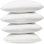 Covers & All Throw Pillow Inserts Only Pack of 4, Durable Soft Square 16 x 16 Inches 65 GSM Non-Woven Fabric with 15D Silicon Fiber Filling, Universal uses for Home Decor Office Indoor Outdoor