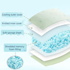 ACCURATEX Cooling Memory Foam Pillows for Sleeping King Size Set of 2, Adjustable Fluffy Pillows with Removable Cover, Cool Bed Pillow for Side Back Stomach Sleepers, Machine Washable, Green