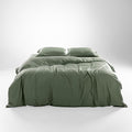 Olive + Crate Tencel Eucalyptus Cooling Duvet Cover Set - Hypoallergenic, Lyocell Tencel Duvet Cover - Soft, Temperature Regulating with Hidden Button Closure & Corner Ties - King Size [Moss]