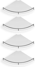 Corner Shelf Wall Mount, Floating Corner Shelves, Set of 4 Corner Wall Shelf Organizer,Rustic Wood Wall Storage Display Shelves forLiving Room Bedroom Bathroom Kitchen,White