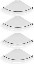 Corner Shelf Wall Mount, Floating Corner Shelves, Set of 4 Corner Wall Shelf Organizer,Rustic Wood Wall Storage Display Shelves forLiving Room Bedroom Bathroom Kitchen,White