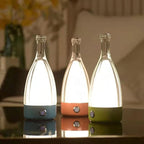 'Anna' Modern Table Lamp, Portable Wireless Bottle LED Light, Dimming Touch Control Switch, USB Rechargeable, Stylish Light for Home, Office, Hotel and Restaurant (Red)
