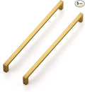 Ravinte 5 Pack 10 Inch Solid Square Cabinet Pulls - Brushed Brass Handles for Kitchen Cabinets & Drawers